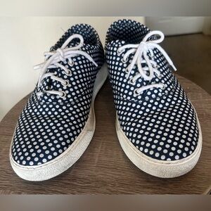 DSQUARED2 Navy and White Polka Dot Sneakers